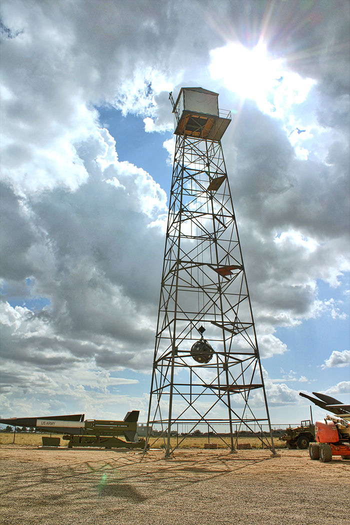 The replica of the Trinity Tower at the National Museum of Nuclear Science and History in Albuquerque, NM. Photo courtesy of the Museum.